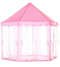 Princess Castle Play Tent Girls Large 55” x 53” Pink Netting No LED Lights 