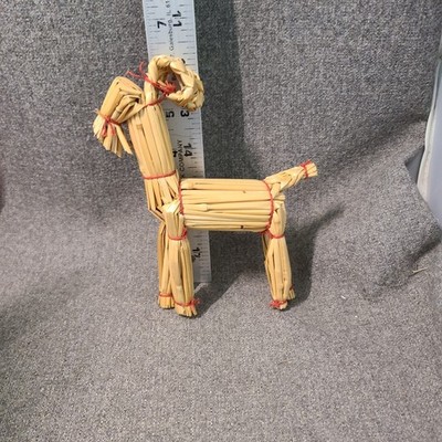 Scandinavian Christmas Straw Goat Vinterfint Decoration 6''