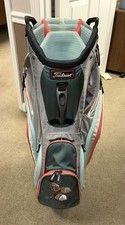 Titleist Blue/Gray/White/Red Cart Bag w/Cover, 14-Way Club Divider  Ball Marker