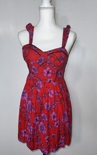 Land Of The Free Red Pink Babydoll Corset Style Mini Dress Size Small