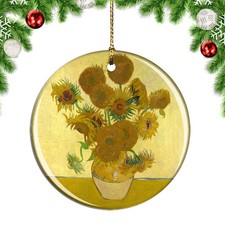 Van Gogh Still Life Vase With Fifteen Su Christmas ornament city travel souvenir