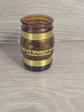 Vintage Circus World Museum Shot Glass Mini Mug Baraboo Wisconsin WI Wood Handle