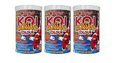 3x Tropical Koi Croissant Colour 1000ml - Garden Pond Food for Pond Fish