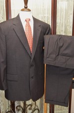 Jos A Bank Signature 46 R solid dark brown 100 wool 1 vent business suit y7j0