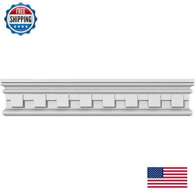 Ekena Millwork Endurathane Bedford Crosshead W/Dentil Trim 59 Bottom Width X 60