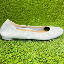 Vionic Alexa LZRD Womens Size 8 White Casual Embossed Lizard Ballet Flats Shoes