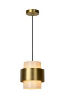 Pendelleuchte Glas Gold Weiß HöHenverstellbar B:20 Cm E27 HäNgelampe Esszimmer
