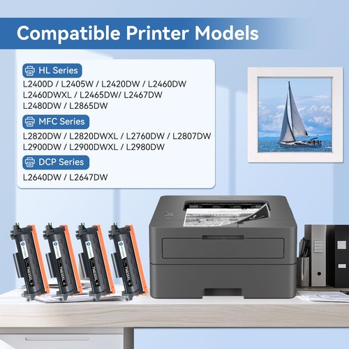 Compatible Toner Cartridges Replacement for Brother TN830 XL/V/R TN-830 TN830... - Picture 2 of 8
