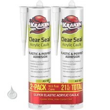 Kraken Bond Clear Seal Acrylic Caulk, 10.5oz 2 Pack – Clear