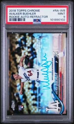 2018 Topps Chrome Rookie Autograph Walker Buehler #RA-WB Refractor PSA 9