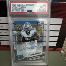 2023 Panini Clearly Donruss - Jahmyr Gibbs #62 Autographs ROOKIE PSA 9 Auto 10