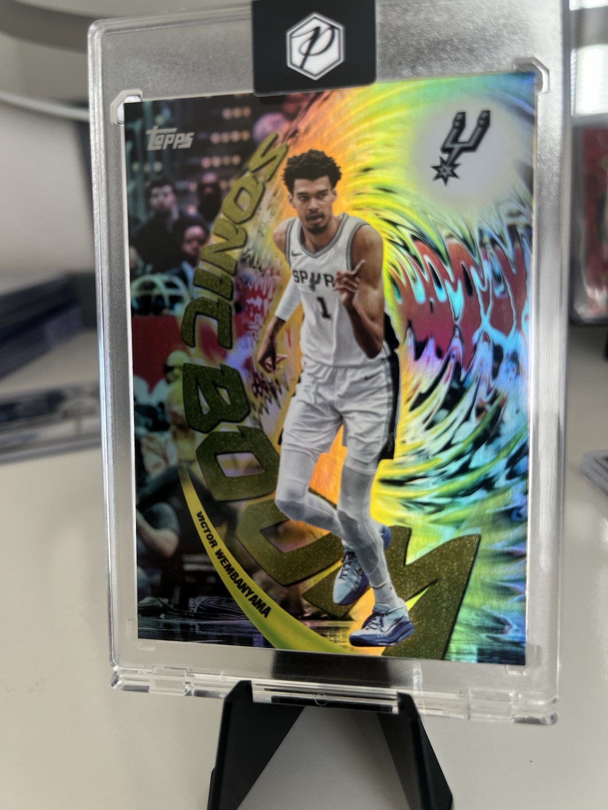 Victor Wembanyama #SB-11 Basketball Cards 2025 Topps Sonic Boom trading card — raw and PSA graded price guide