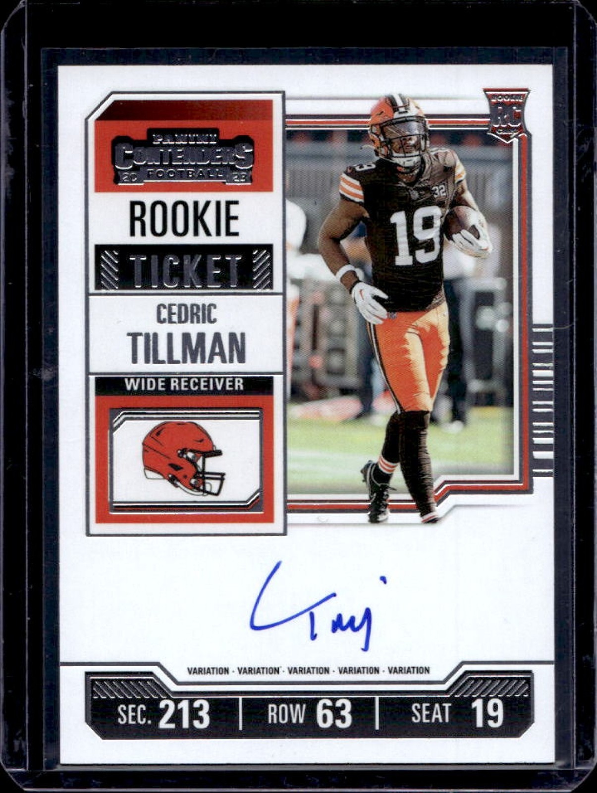 2023 Contenders Cedric Tillman Variation Rookie RC Ticket Auto Autograph #104