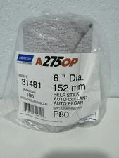 Norton 31481 6 inch Disc Grit P80 Self Stick Free Shipping Qty 100