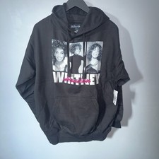 Whitney Houston Brand Black Graphic Hoodie Sweatshirt Pullover Jacket Men Medium