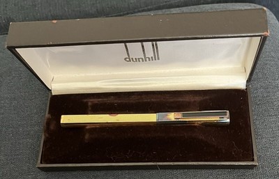 Dunhill Gemline Classic Gold-Plated Barleycorn Fountain Pen 585 nib Black Clip