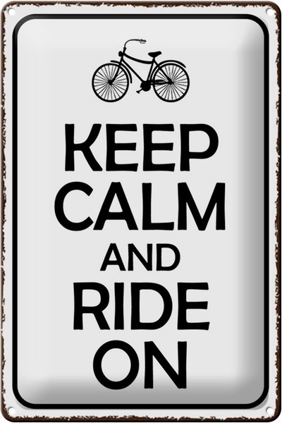 Schild Blech 20X30Cm - Made In Germany - Spruch Keep Calm And Ride On Metall Dek-image