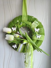 Türkranz Frühligskranz Kranz Grün Schmetterling Landhausstil Dekoration Sommer