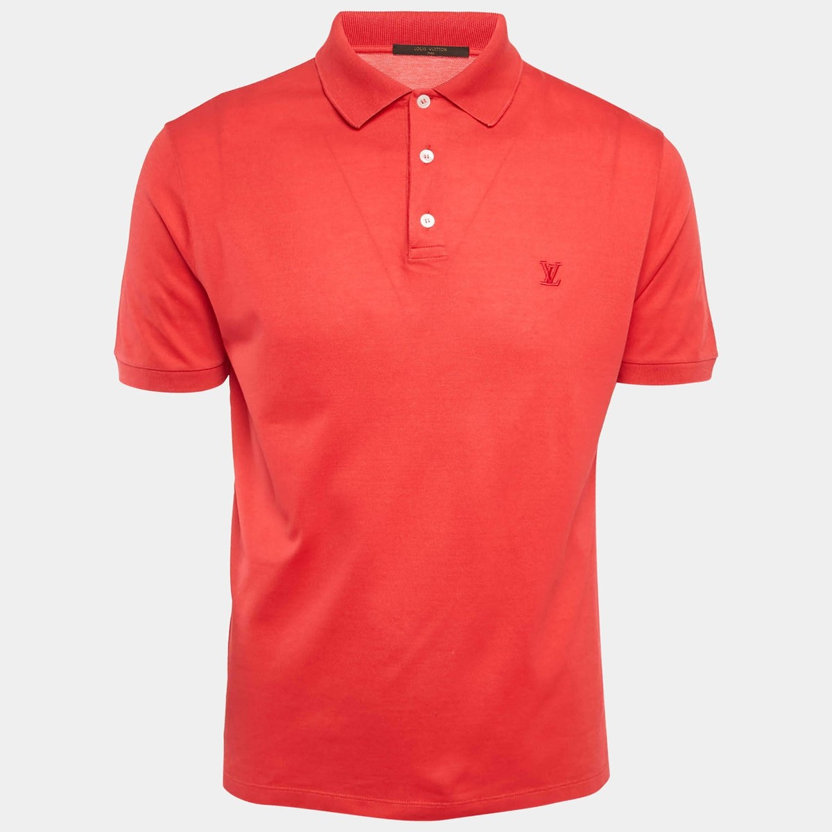 Louis Vuitton Red LV Embroidered Pique Polo TShirt M | eBay