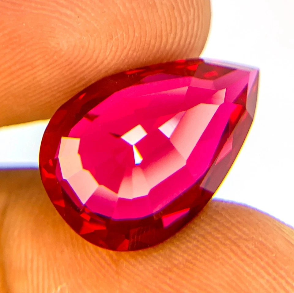 PIGEON BLOOD RED 11.90 CT PERFECT RUBY CORUNDUM PEAR GEMSTONE CHRISTMAS GIFT - Image 2 of 3