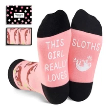 Sloth Socks for Big Girls - Funny Sloth Gifts for Girls Kids 7-9 Years Old Ch...