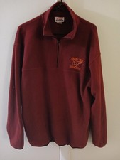 Vintage 90s Spike Sports Virginia Tech Hokies 1/4 Zip Fleece Red Mens XL