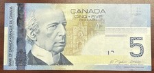 2006 Canadian Five 5$ Dollar Banknote Bank Of Canada