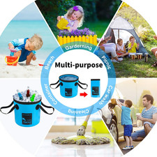 2 Pack Collapsible Bucket 5 Gallon Container Folding Water Bucket Portable Wa...