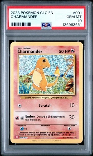 Charmander 001/034 PSA 10 Classic Collection CLC Pokemon Card Game