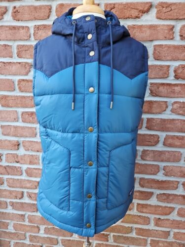 Patagonia Womens Large Bivy Down Hooded Vest. Lagom Blue. - Picture 1 of 8