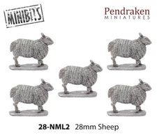 10mm / 15mm / 20mm / 25mm / 28mm Sheep for Wargames / Tabletop Games (NML2)