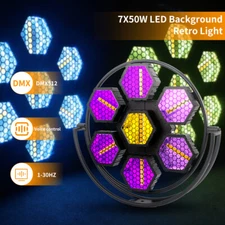 7X50W Background LED Retro Light Vintage DMX Strobe Flash for Stage Disco Club