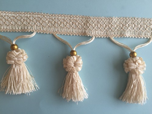 Tassel Fringe / Fringing Trim Curtain Beaded 5" *10 DIFFERENT COLOURS* xONE YARD - Picture 9 of 11
