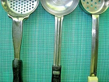 Lot of 3 Vtg Portion Control Servers Volrath Spoodle Solid 4 Oz & Slotted 4 +3OZ