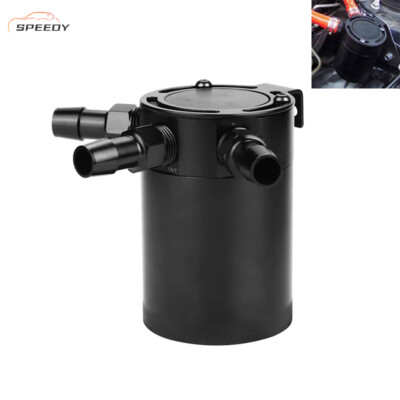 #ad #ad 3 Port Oil Catch Can Tank Reservoir Air Oil Separator Racing Baffled Aluminum $19.99