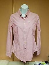Jack Wills Pink White Stripe classic Fit Button Down Shirt Cotton US 2 UK 6