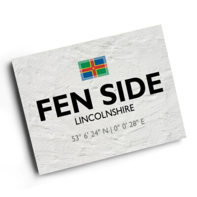 A3 DRUCK - Fensterseite, Lincolnshire - Lat/Long TF3458