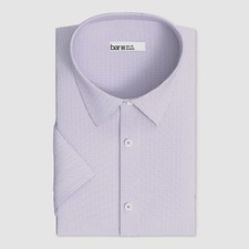  65 Bar III Men's Purple Slim-Fit Long-Sleeve Textured Geo Dress Shirt 15-15.5