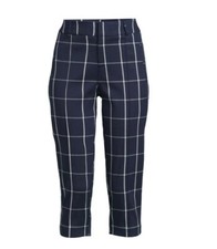 Time and Tru Women's Pull On Capri Pants Windowpane Size 14