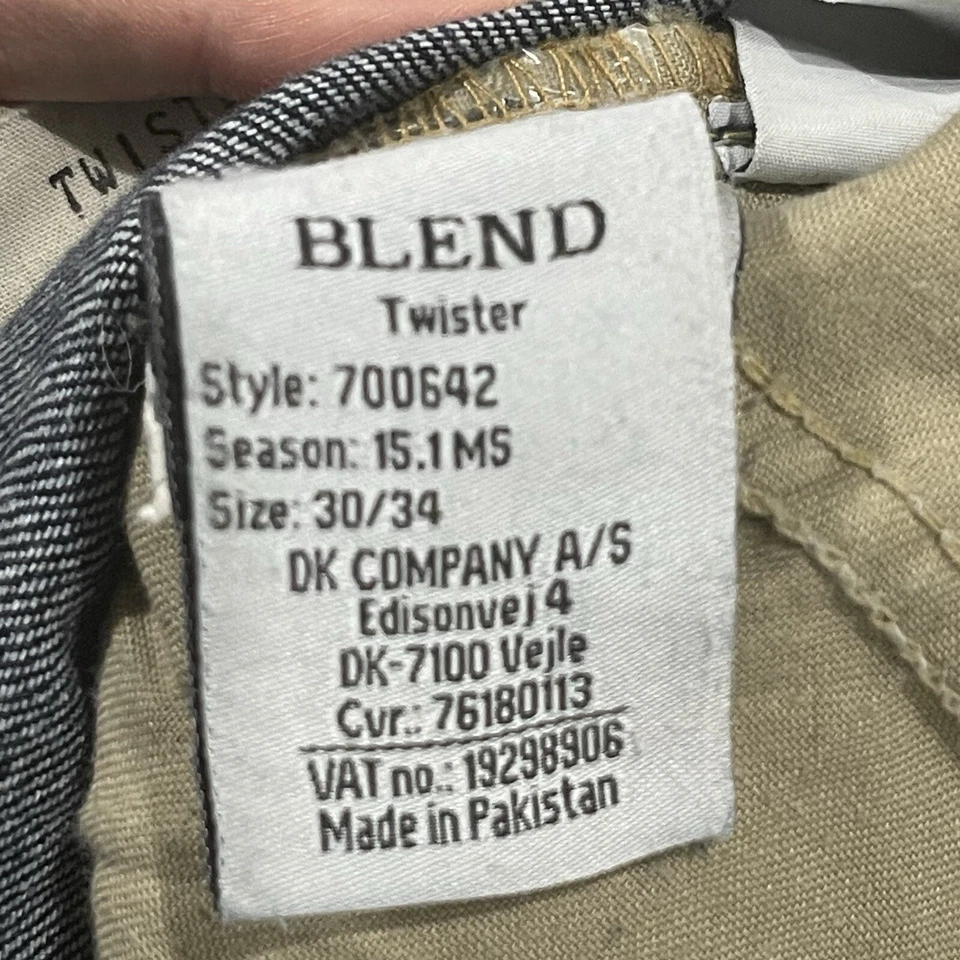 Pantalones de mezclilla ajustados Blend Twister para hombre 30 x 34 azul botón mosca desgastado vintage Y2K Foto 2 de 4