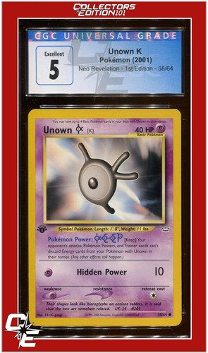 Unown [K] (1st Edition) graded CGC 5 for sale on eBay