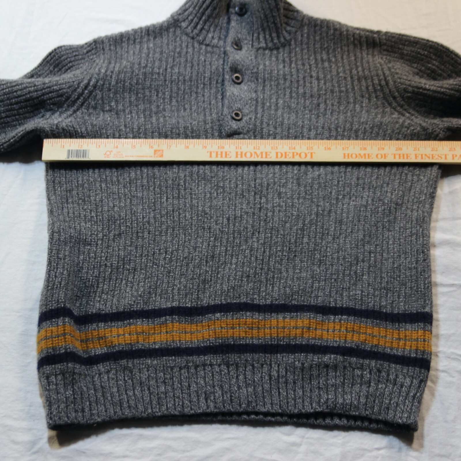 Pendleton Wool Button Henley Knit Sweater Gray Me… - image 8