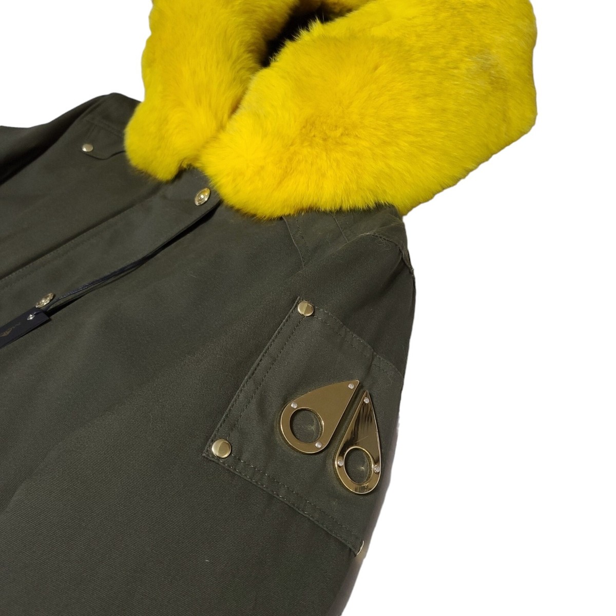 NWT Moose Knuckles Steller Canvas Parka Olive Green Fox & Rabbit