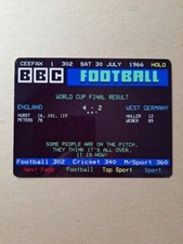 1966 WORLD CUP MEMORABILIA - ENGLAND-WEST GERMANY FINAL CEEFAX METAL WALL SIGN