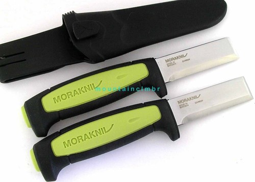 2 pc Set Morakniv Mora Chisel Razor Carbon Steel Fixed Blade Knife ...