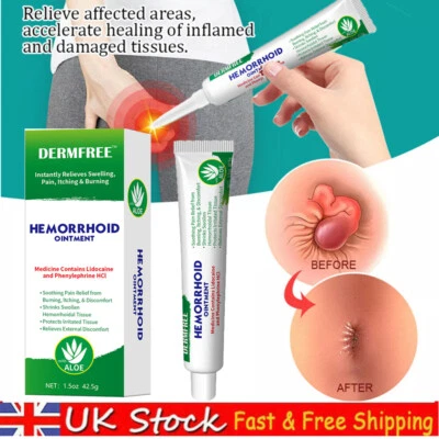 DERMFREE Hemorrhoid Cream Haemorrhoids Fissure Gel Piles Anal Fissure Prolapse Ointment