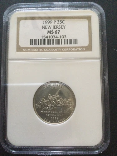 1999-P New Jersey State Quarter NGC Mint State 67 MS67