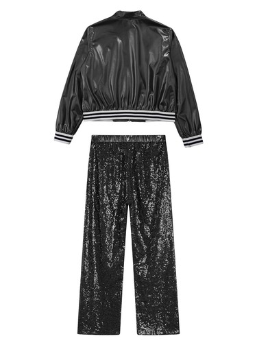 Girls Outfits Stand Collar Tracksuit School Show Dancewear Coat Costumes Jazz - Picture 27 of 63