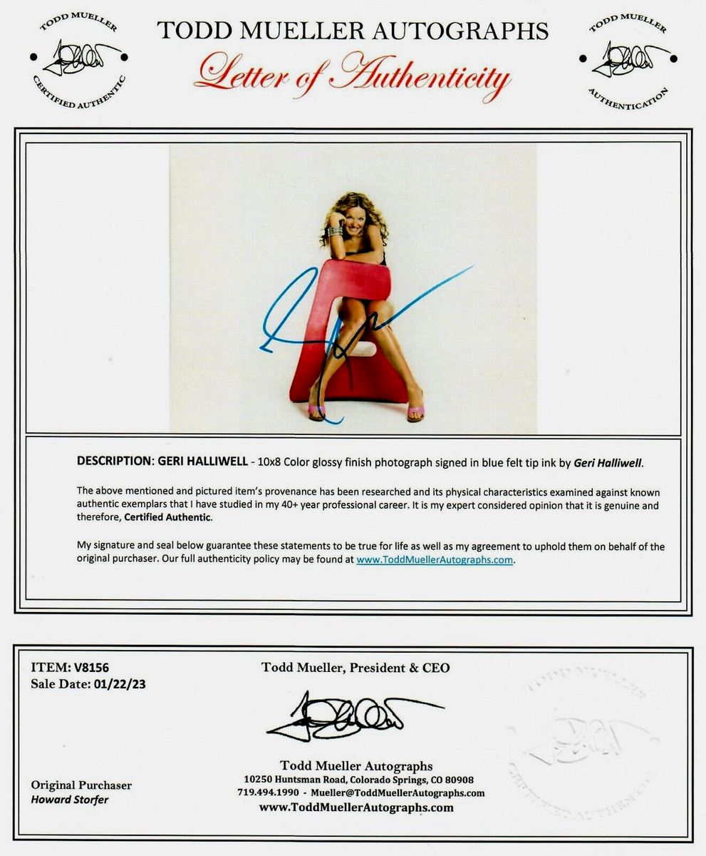 RARE IMAGE! “The Spice Girls” Geri Halliwell Hand Signed 8X10