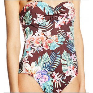 brown one piece swimsuit